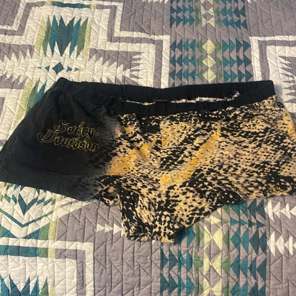 Harley-Davidson Black & Gold Animal Print Cami + Short Sleep Set - Picture 2 of 7